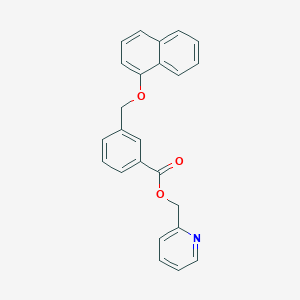 molecular formula C24H19NO3 B442736 2-Pyridinylmethyl 3-[(1-naphthyloxy)methyl]benzoate 