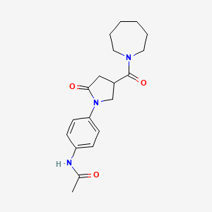 molecular formula C19H25N3O3 B4427367 N-{4-[4-(1-azepanylcarbonyl)-2-oxo-1-pyrrolidinyl]phenyl}acetamide 