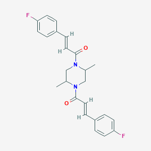 molecular formula C24H24F2N2O2 B442738 1,4-Bis[3-(4-fluorophenyl)acryloyl]-2,5-dimethylpiperazine 