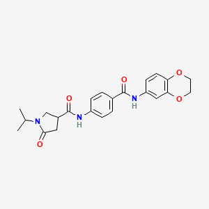 N-[4-(2,3-dihydro-1,4-benzodioxin-6-ylcarbamoyl)phenyl]-5-oxo-1-(propan-2-yl)pyrrolidine-3-carboxamide