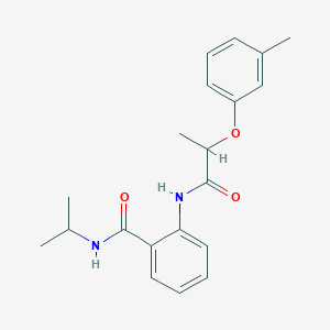 molecular formula C20H24N2O3 B4427460 N-isopropyl-2-{[2-(3-methylphenoxy)propanoyl]amino}benzamide 