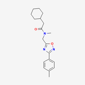 2-cyclohexyl-N-methyl-N-[[3-(4-methylphenyl)-1,2,4-oxadiazol-5-yl]methyl]acetamide