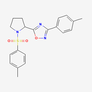 molecular formula C20H21N3O3S B4427472 3-(4-methylphenyl)-5-{1-[(4-methylphenyl)sulfonyl]-2-pyrrolidinyl}-1,2,4-oxadiazole 