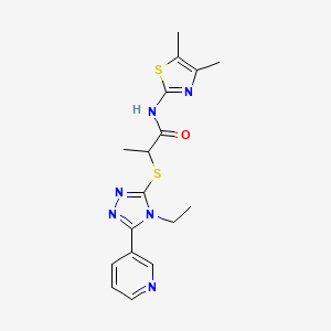 N-(4,5-dimethyl-1,3-thiazol-2-yl)-2-{[4-ethyl-5-(pyridin-3-yl)-4H-1,2,4-triazol-3-yl]sulfanyl}propanamide