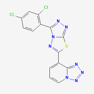 molecular formula C14H6Cl2N8S B4427488 8-[3-(2,4-dichlorophenyl)[1,2,4]triazolo[3,4-b][1,3,4]thiadiazol-6-yl]tetrazolo[1,5-a]pyridine 