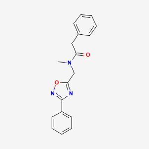 N-methyl-2-phenyl-N-[(3-phenyl-1,2,4-oxadiazol-5-yl)methyl]acetamide