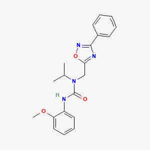 molecular formula C20H22N4O3 B4427500 N-isopropyl-N'-(2-methoxyphenyl)-N-[(3-phenyl-1,2,4-oxadiazol-5-yl)methyl]urea 