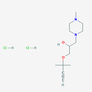 molecular formula C13H26Cl2N2O2 B4427535 1-(2-Methylbut-3-yn-2-yloxy)-3-(4-methylpiperazin-1-yl)propan-2-ol;dihydrochloride 