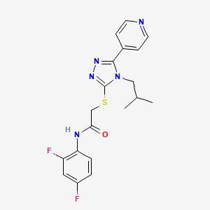 molecular formula C19H19F2N5OS B4427559 N-(2,4-difluorophenyl)-2-{[4-isobutyl-5-(4-pyridinyl)-4H-1,2,4-triazol-3-yl]thio}acetamide 