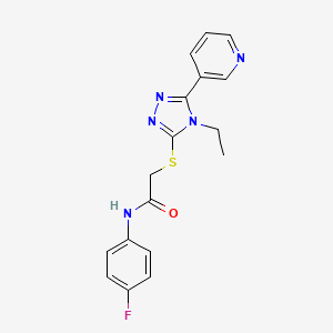 2-{[4-ethyl-5-(3-pyridinyl)-4H-1,2,4-triazol-3-yl]thio}-N-(4-fluorophenyl)acetamide