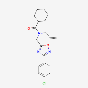 N-[[3-(4-chlorophenyl)-1,2,4-oxadiazol-5-yl]methyl]-N-prop-2-enylcyclohexanecarboxamide