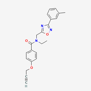 molecular formula C22H21N3O3 B4427630 N-ethyl-N-[[3-(3-methylphenyl)-1,2,4-oxadiazol-5-yl]methyl]-4-prop-2-ynoxybenzamide 