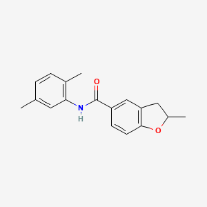 molecular formula C18H19NO2 B4427658 N-(2,5-dimethylphenyl)-2-methyl-2,3-dihydro-1-benzofuran-5-carboxamide 