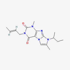 molecular formula C17H23N5O2 B4427660 (E)-3-(but-2-en-1-yl)-8-(sec-butyl)-1,7-dimethyl-1H-imidazo[2,1-f]purine-2,4(3H,8H)-dione 