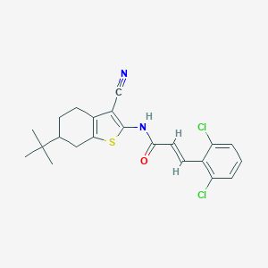 molecular formula C22H22Cl2N2OS B442768 N-(6-tert-butyl-3-cyano-4,5,6,7-tetrahydro-1-benzothien-2-yl)-3-(2,6-dichlorophenyl)acrylamide 