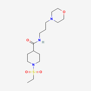 molecular formula C15H29N3O4S B4427706 1-(ethylsulfonyl)-N-[3-(morpholin-4-yl)propyl]piperidine-4-carboxamide 