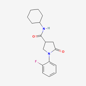 N-cyclohexyl-1-(2-fluorophenyl)-5-oxo-3-pyrrolidinecarboxamide