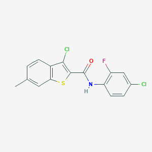 molecular formula C16H10Cl2FNOS B442776 3-chloro-N-(4-chloro-2-fluorophenyl)-6-methyl-1-benzothiophene-2-carboxamide 
