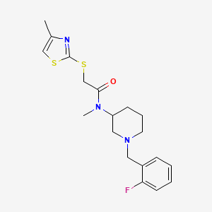 molecular formula C19H24FN3OS2 B4427763 N-[1-(2-fluorobenzyl)-3-piperidinyl]-N-methyl-2-[(4-methyl-1,3-thiazol-2-yl)thio]acetamide 