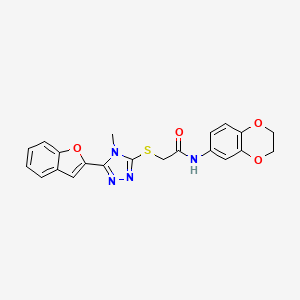 2-{[5-(1-benzofuran-2-yl)-4-methyl-4H-1,2,4-triazol-3-yl]thio}-N-(2,3-dihydro-1,4-benzodioxin-6-yl)acetamide