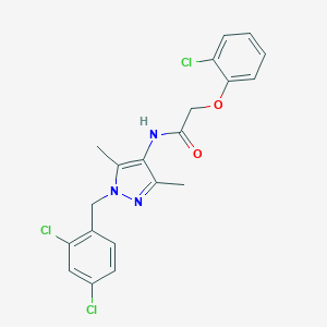 molecular formula C20H18Cl3N3O2 B442779 2-(2-chlorophenoxy)-N-[1-(2,4-dichlorobenzyl)-3,5-dimethyl-1H-pyrazol-4-yl]acetamide 