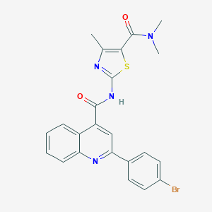 molecular formula C23H19BrN4O2S B442780 2-(4-bromophenyl)-N-[5-(dimethylcarbamoyl)-4-methyl-1,3-thiazol-2-yl]quinoline-4-carboxamide 