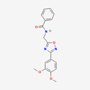 molecular formula C18H17N3O4 B4427814 N-{[3-(3,4-dimethoxyphenyl)-1,2,4-oxadiazol-5-yl]methyl}benzamide 