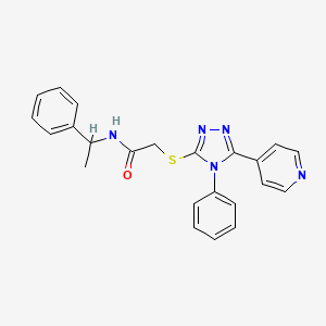 molecular formula C23H21N5OS B4427833 N-(1-phenylethyl)-2-{[4-phenyl-5-(pyridin-4-yl)-4H-1,2,4-triazol-3-yl]sulfanyl}acetamide 