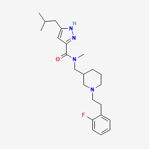 N-({1-[2-(2-fluorophenyl)ethyl]-3-piperidinyl}methyl)-3-isobutyl-N-methyl-1H-pyrazole-5-carboxamide