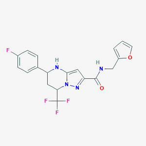 molecular formula C19H16F4N4O2 B442786 5-(4-fluorophenyl)-N-(2-furylmethyl)-7-(trifluoromethyl)-4,5,6,7-tetrahydropyrazolo[1,5-a]pyrimidine-2-carboxamide 