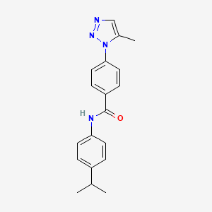 molecular formula C19H20N4O B4427872 N-(4-isopropylphenyl)-4-(5-methyl-1H-1,2,3-triazol-1-yl)benzamide 