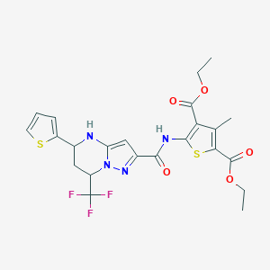 Diethyl 3-methyl-5-({[5-(2-thienyl)-7-(trifluoromethyl)-4,5,6,7-tetrahydropyrazolo[1,5-a]pyrimidin-2-yl]carbonyl}amino)-2,4-thiophenedicarboxylate