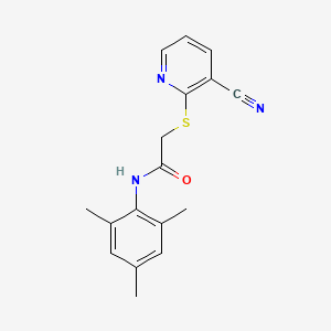 2-[(3-cyano-2-pyridinyl)thio]-N-mesitylacetamide