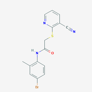 N-(4-bromo-2-methylphenyl)-2-[(3-cyano-2-pyridinyl)thio]acetamide