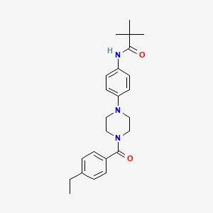 molecular formula C24H31N3O2 B4427906 N-{4-[4-(4-ethylbenzoyl)-1-piperazinyl]phenyl}-2,2-dimethylpropanamide 