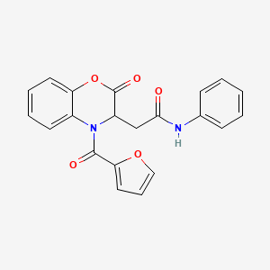 2-[4-(furan-2-carbonyl)-2-oxo-3H-1,4-benzoxazin-3-yl]-N-phenylacetamide