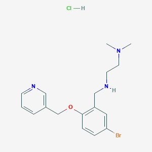 molecular formula C17H23BrClN3O B4427954 N-[[5-bromo-2-(pyridin-3-ylmethoxy)phenyl]methyl]-N',N'-dimethylethane-1,2-diamine;hydrochloride 