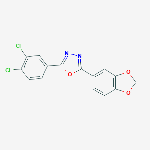 molecular formula C15H8Cl2N2O3 B442796 2-(1,3-Benzodioxol-5-yl)-5-(3,4-dichlorophenyl)-1,3,4-oxadiazole 