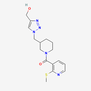 molecular formula C16H21N5O2S B4427974 {1-[(1-{[2-(methylthio)-3-pyridinyl]carbonyl}-3-piperidinyl)methyl]-1H-1,2,3-triazol-4-yl}methanol 