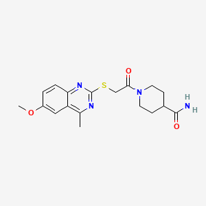 1-{[(6-methoxy-4-methyl-2-quinazolinyl)thio]acetyl}-4-piperidinecarboxamide