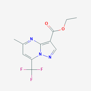 molecular formula C11H10F3N3O2 B442802 Ethyl 5-methyl-7-(trifluoromethyl)pyrazolo[1,5-a]pyrimidine-3-carboxylate CAS No. 514799-12-3