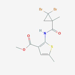 molecular formula C12H13Br2NO3S B442803 Methyl 2-{[(2,2-dibromo-1-methylcyclopropyl)carbonyl]amino}-5-methylthiophene-3-carboxylate 