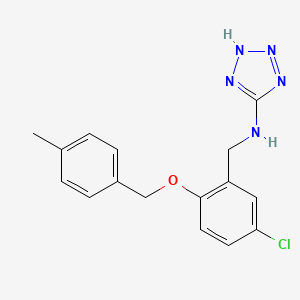 molecular formula C16H16ClN5O B4428034 N-({5-CHLORO-2-[(4-METHYLPHENYL)METHOXY]PHENYL}METHYL)-2H-1,2,3,4-TETRAZOL-5-AMINE 