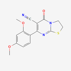 molecular formula C15H13N3O3S B4428044 7-(2,4-dimethoxyphenyl)-5-oxo-2,3-dihydro-5H-[1,3]thiazolo[3,2-a]pyrimidine-6-carbonitrile 