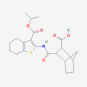 molecular formula C21H27NO5S B442805 3-({3-[(Propan-2-yloxy)carbonyl]-4,5,6,7-tetrahydro-1-benzothiophen-2-yl}carbamoyl)bicyclo[2.2.1]heptane-2-carboxylic acid 