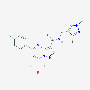 molecular formula C21H19F3N6O B442811 N-[(1,3-dimethyl-1H-pyrazol-4-yl)methyl]-5-(4-methylphenyl)-7-(trifluoromethyl)pyrazolo[1,5-a]pyrimidine-3-carboxamide 