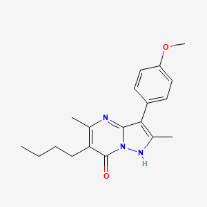 molecular formula C19H23N3O2 B4428111 6-BUTYL-3-(4-METHOXYPHENYL)-2,5-DIMETHYL-4H,7H-PYRAZOLO[1,5-A]PYRIMIDIN-7-ONE 