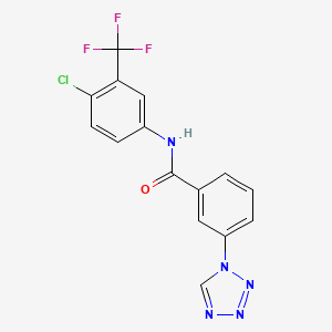 molecular formula C15H9ClF3N5O B4428119 N-[4-chloro-3-(trifluoromethyl)phenyl]-3-(1H-tetrazol-1-yl)benzamide 