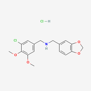 molecular formula C17H19Cl2NO4 B4428121 (1,3-benzodioxol-5-ylmethyl)(3-chloro-4,5-dimethoxybenzyl)amine hydrochloride 