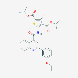 molecular formula C31H32N2O6S B442814 Diisopropyl 5-({[2-(3-ethoxyphenyl)-4-quinolinyl]carbonyl}amino)-3-methyl-2,4-thiophenedicarboxylate 